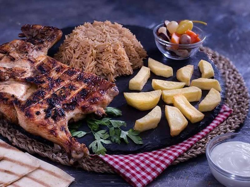 Half Grilled Chicken With Kabsa