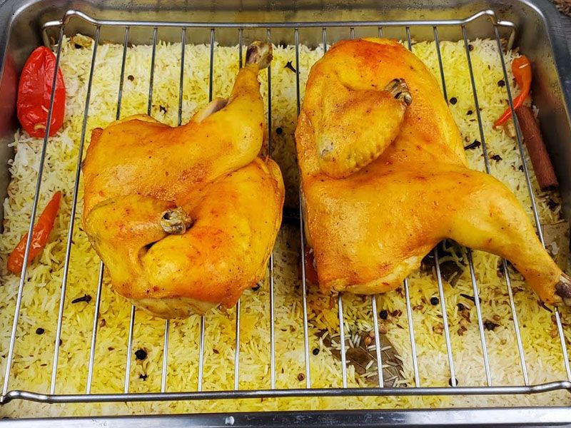 Half Chicken Mandi With Biryani Meal