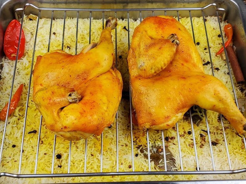 Half Chicken Mandi With Biryani Meal