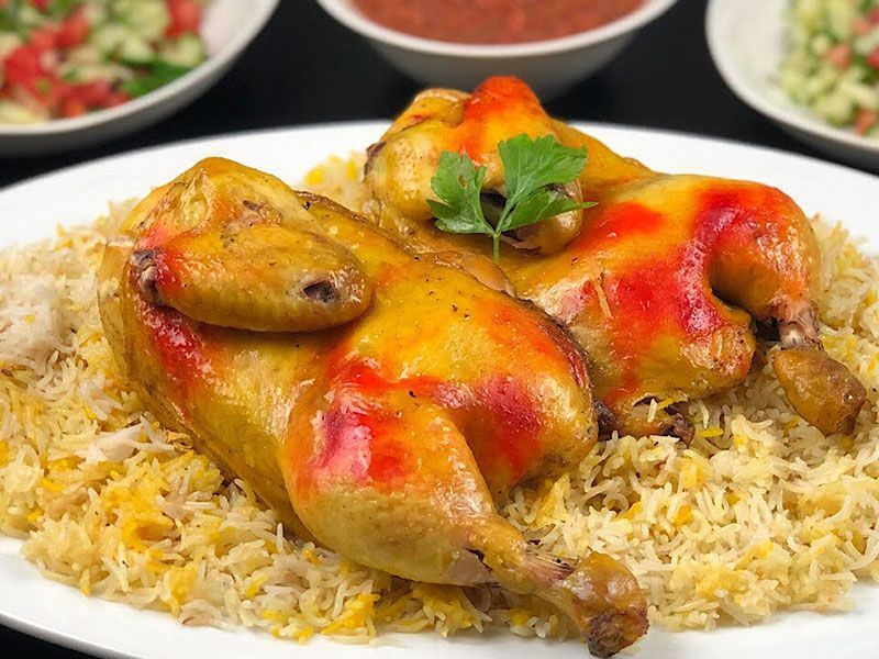 Half Chicken Mandi With Kabsa Meal