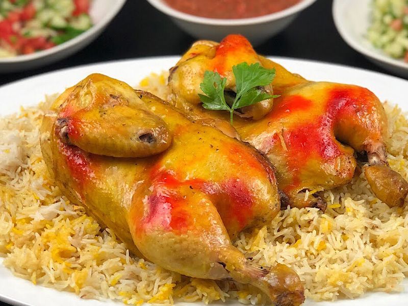 Half Chicken Mandi With Kabsa Meal