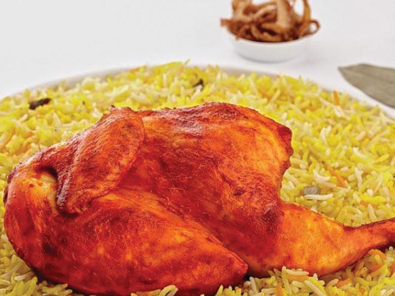 half chicken mandi with Basmati Rice