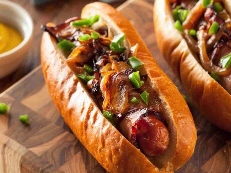 BBQ Mega Hot Dog Pieces Sandwich