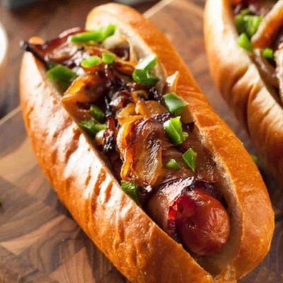 BBQ Mega Hot Dog Pieces Sandwich