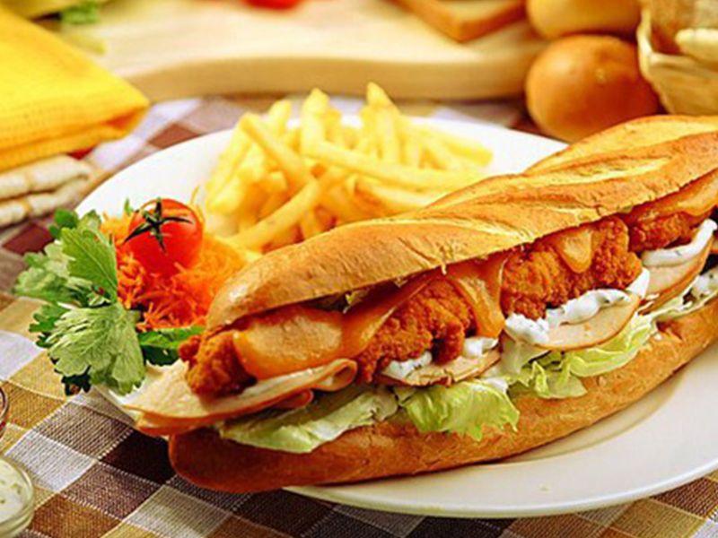Hot Chicken Zinger With Cheddar Cheese Sandwich