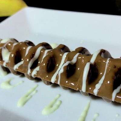 Waffle Steak With Banana