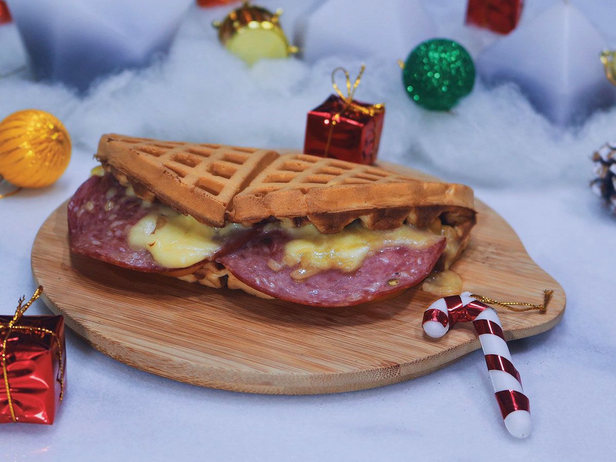 Savory Hamburger Waffle