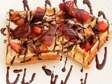 Chocolate With Fruits Waffle