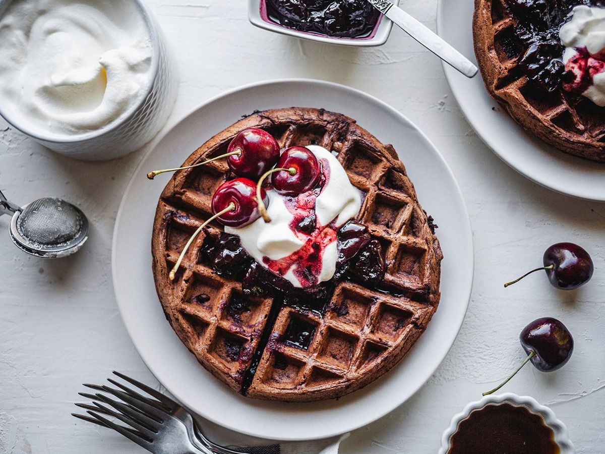 Dark chocolate waffle