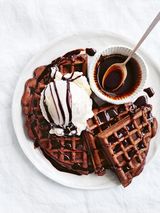 Chocolate Sauce Waffle