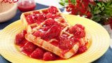 Strawberry Sauce Waffle