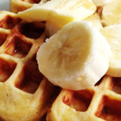White Honey And Banana Waffle