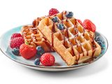 Fruits With Caramel Waffle