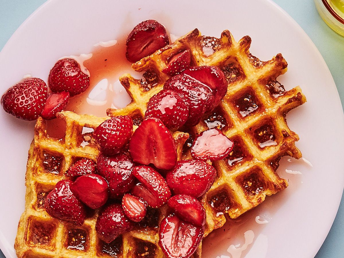 lotus and strawberry waffle