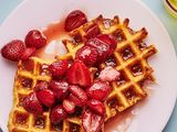 lotus and strawberry waffle