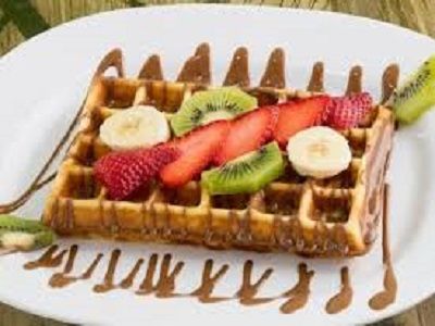 Bubble Waffle With Fruits Cup