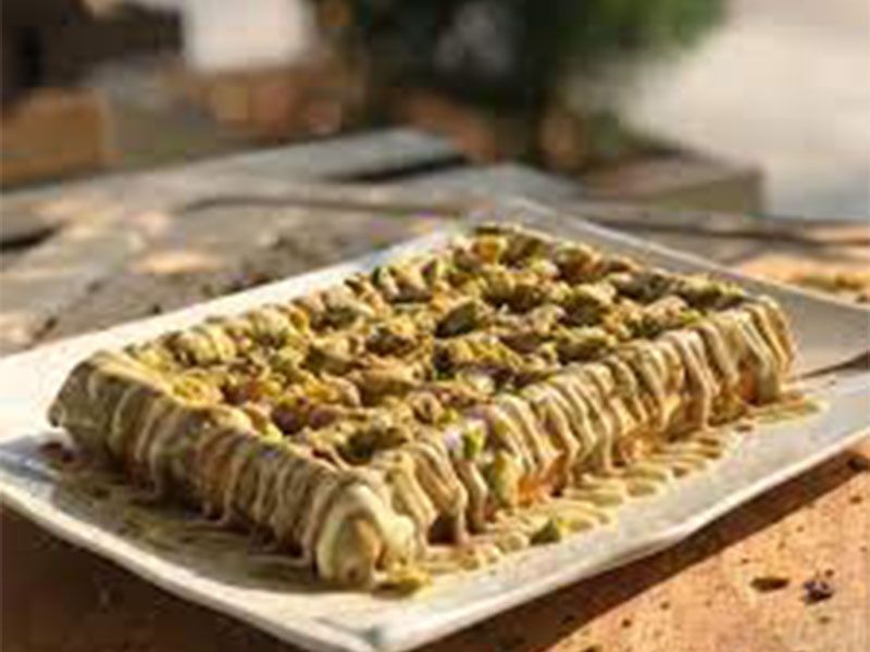 White chocolate waffle