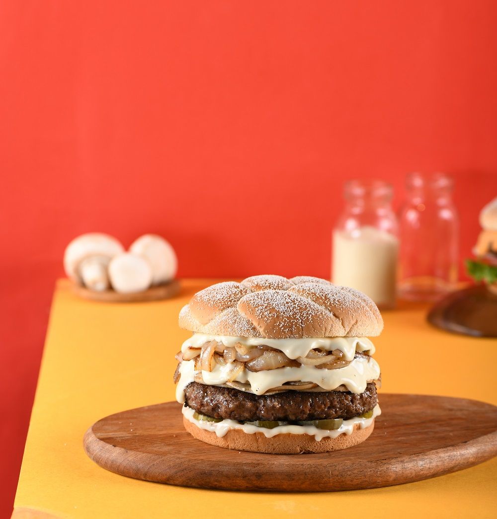 White Mushroom Burger Single