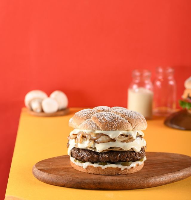 White Mushroom Burger Single
