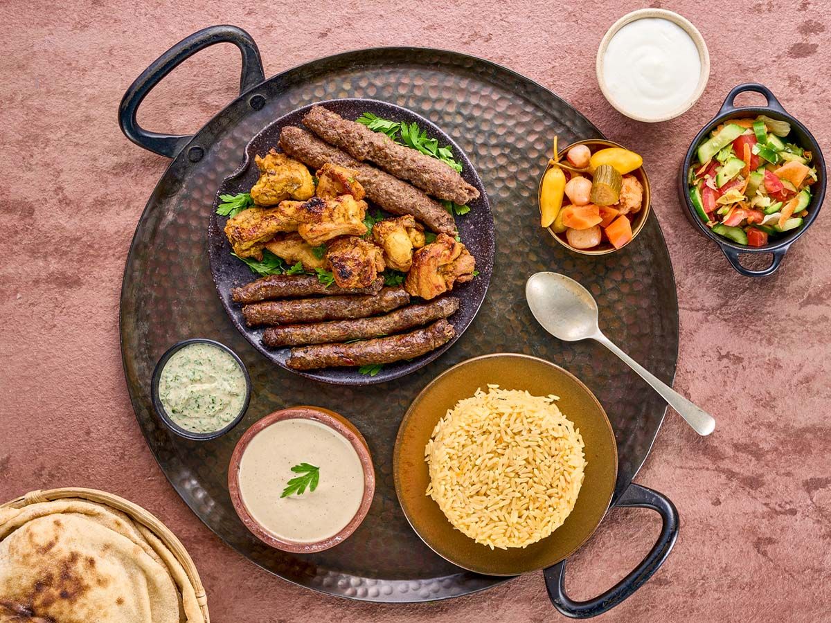 1/8 kilo kofta with 1/4 shish tawook and 1/8 kilo sausage Meal
