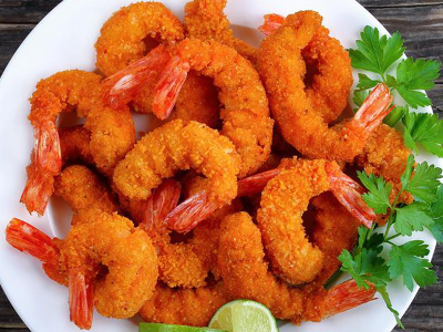 shrimp with rice meal