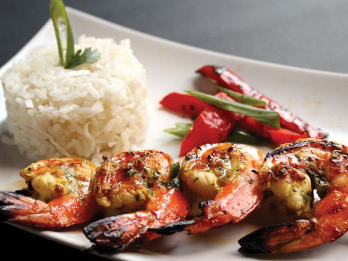 Grilled shrimp meal
