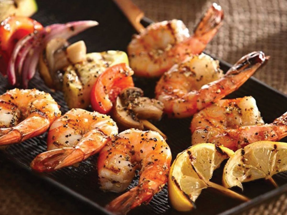 Shrimp with salami meal