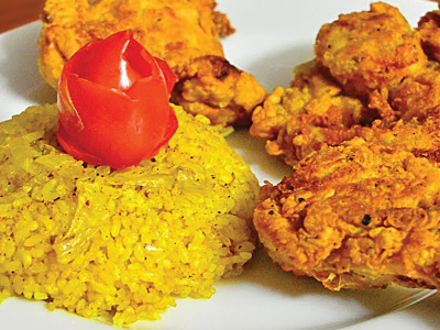 3 pieces Crispy chicken with Rice meal