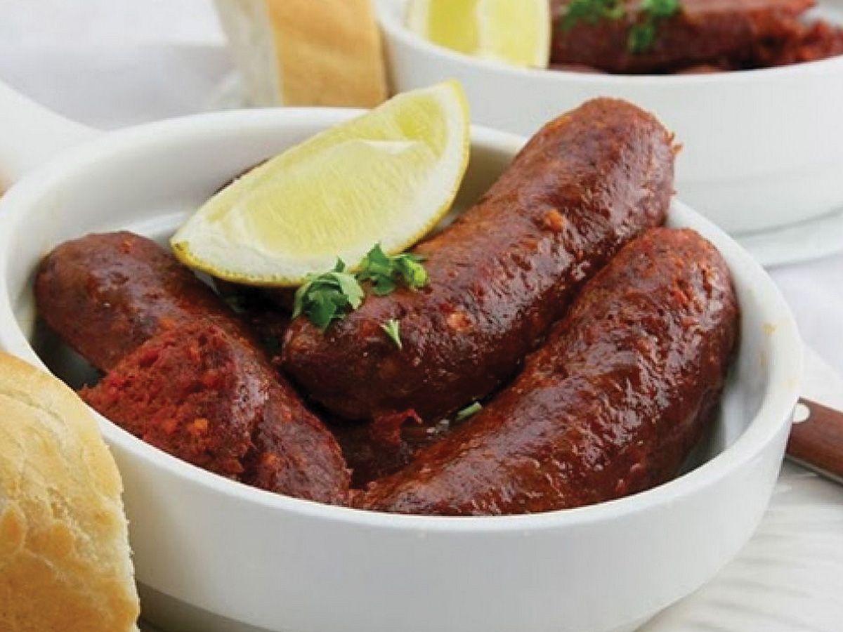 Quarter Sausage Meal on Charcoal