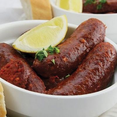 Quarter Sausage Meal on Charcoal