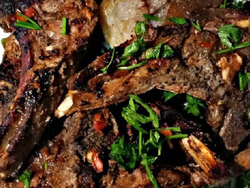 Grilled Veal Ribs Charcoal Meal