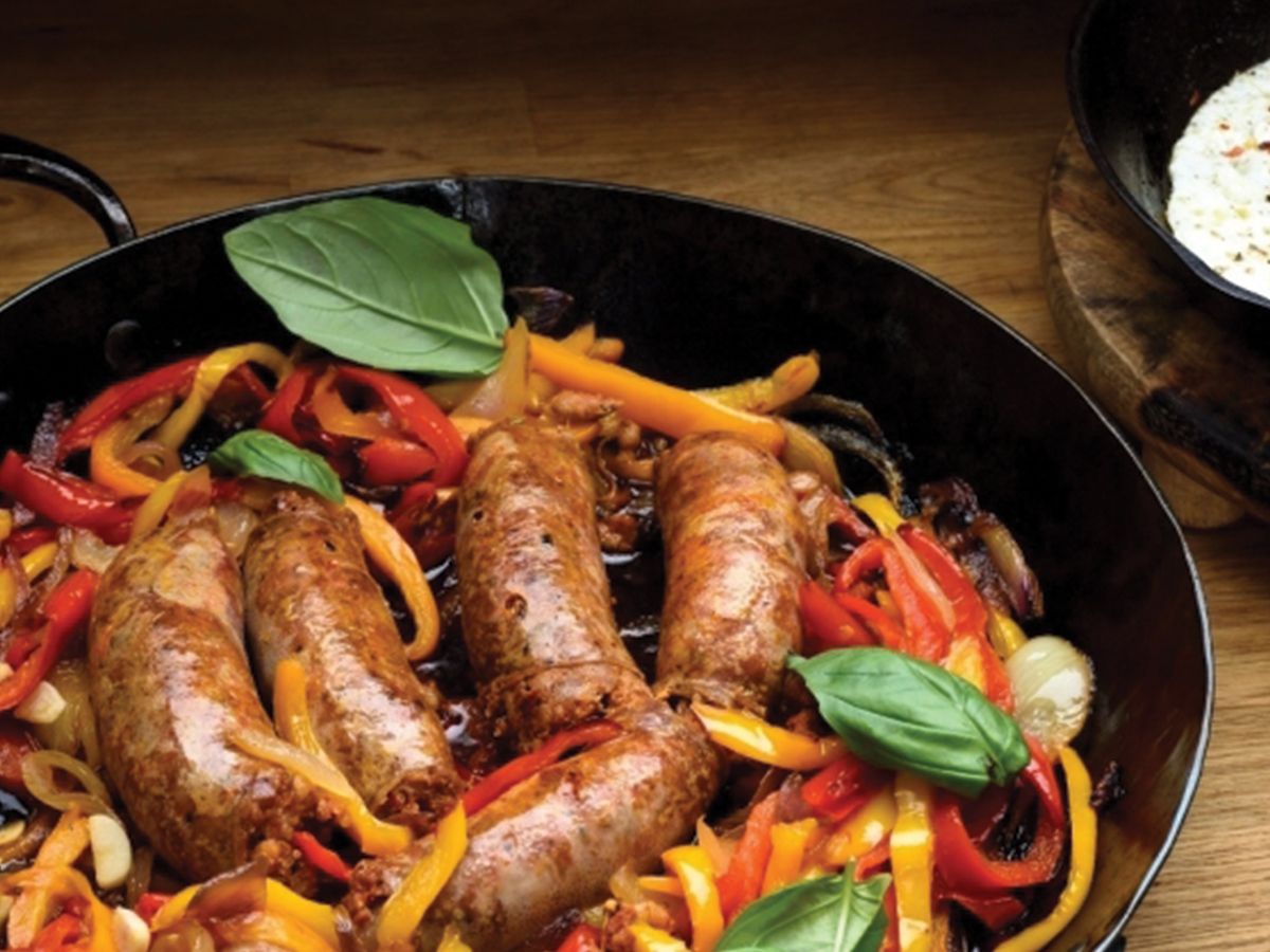 Sausage with salami meal