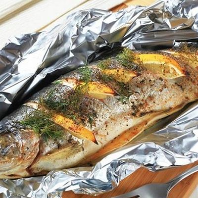Grey Mullet Fish Meal with Oil and Lemon