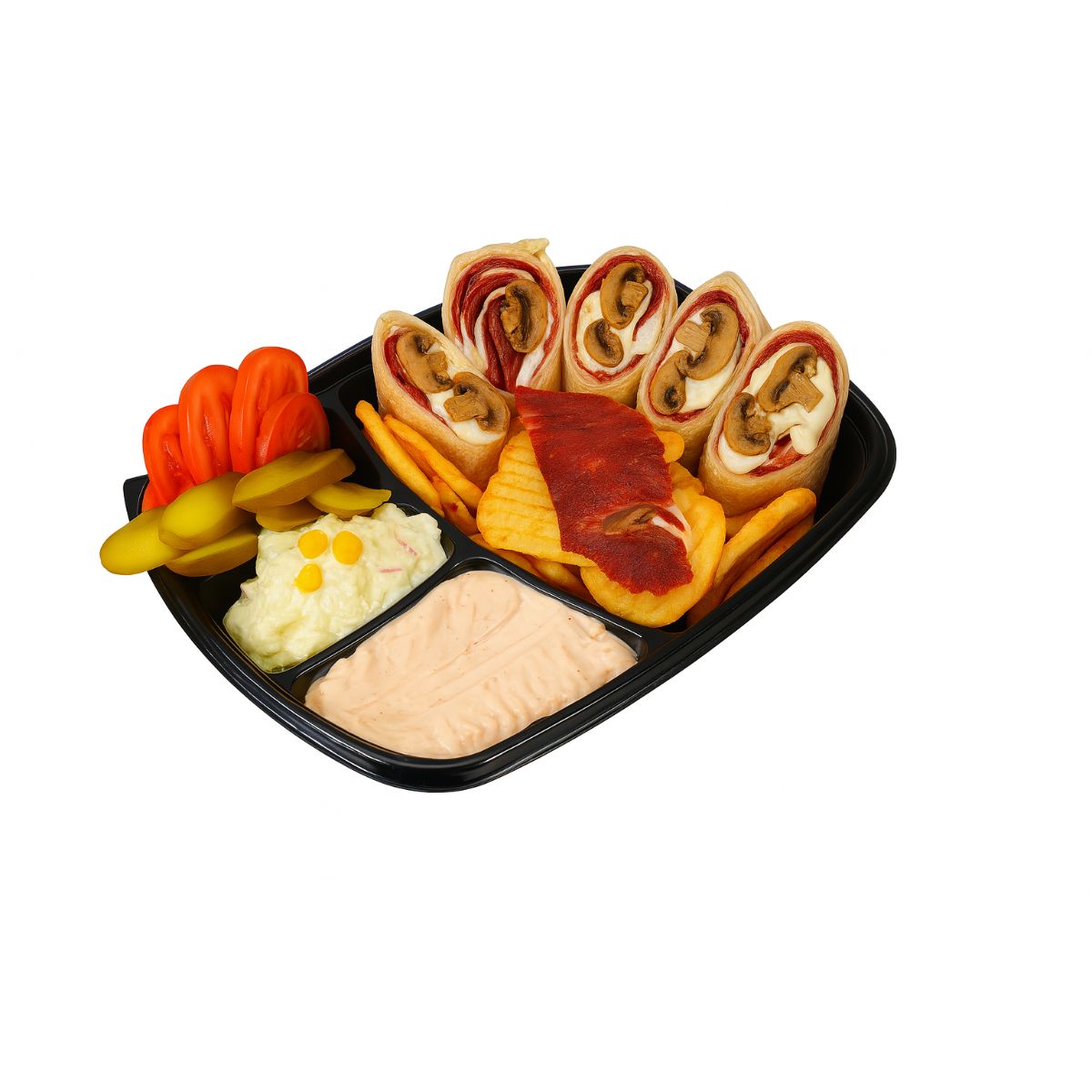 Arabic Sausage Shawarma Meal with Mozzarella And Mushrooms