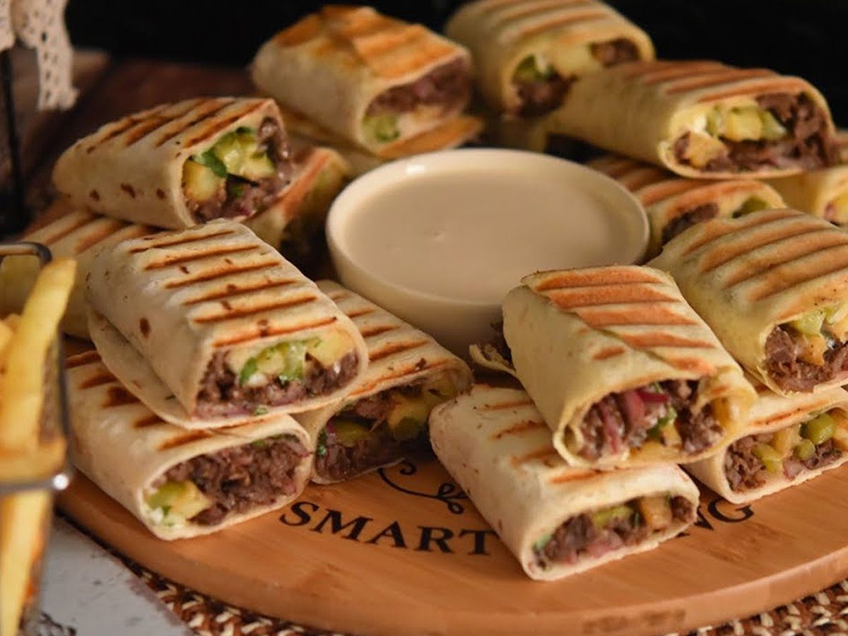 Arabic meat Shawerma meal