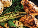 Grilled chicken breasts meal