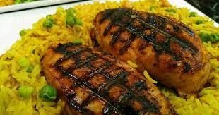 Grilled Chicken Breast With Rice Meal