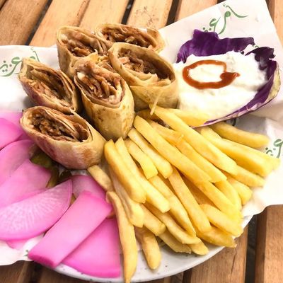 Arabic shawarma meal