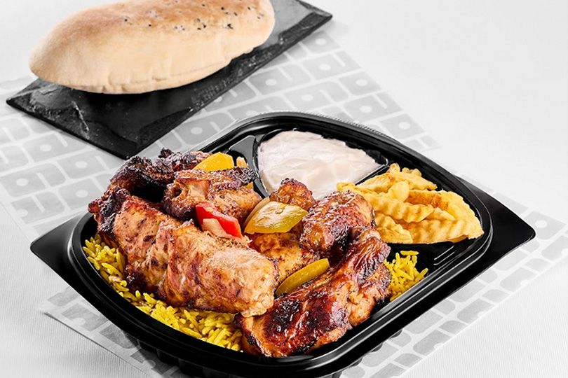 Mix Grill Meal (Quarter Chicken Breast + 1/8 Kofta + Rice + Vegetables + Salads + Bread)