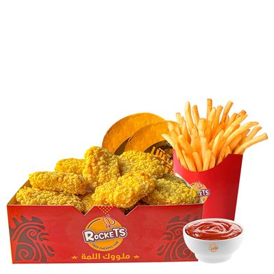 10 Nuggets, Fries, Bread And Ketchup