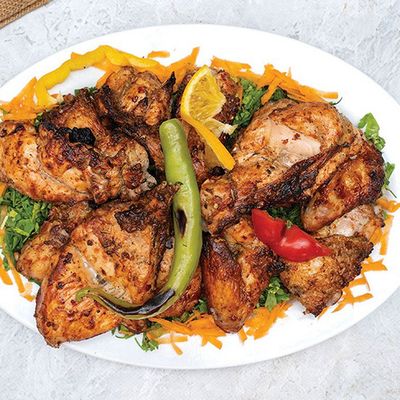 half chicken boneless on charcoal meal