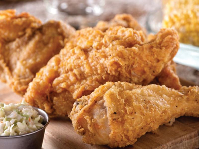 2 Pieces Broasted Chicken With Potato And Salad
