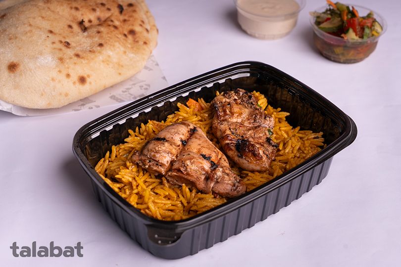 Eighth portion of shish (chicken skewers) meal