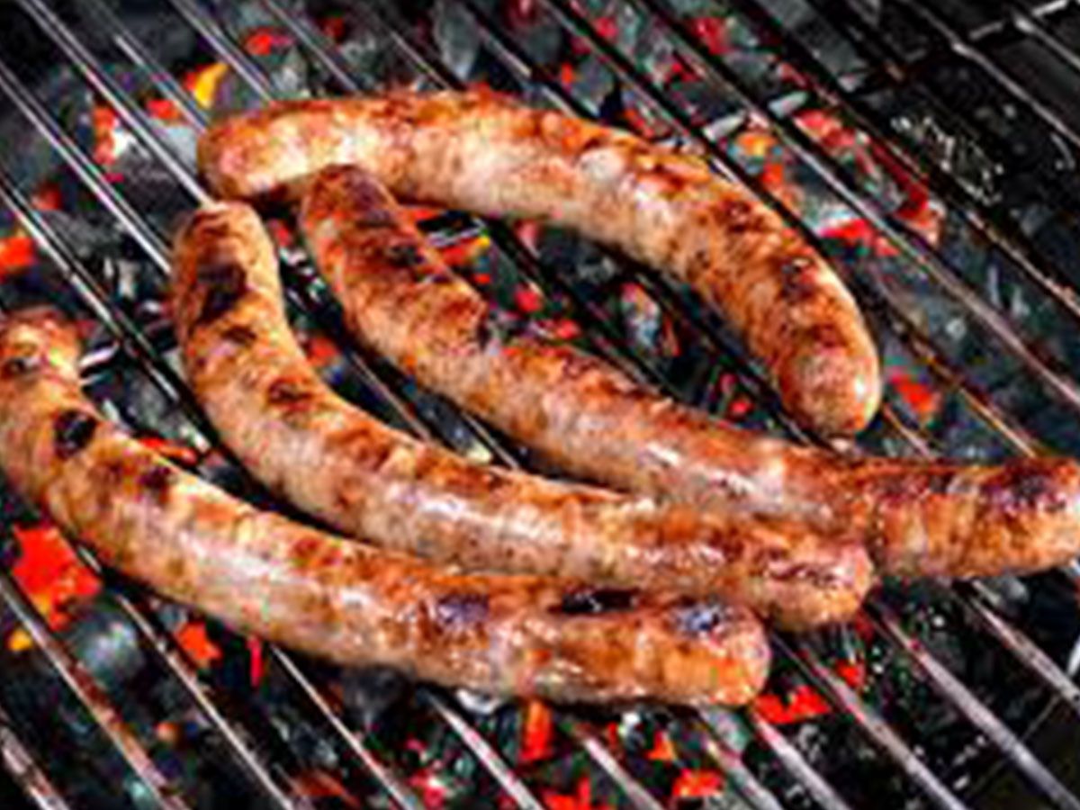Grilled sausage meal
