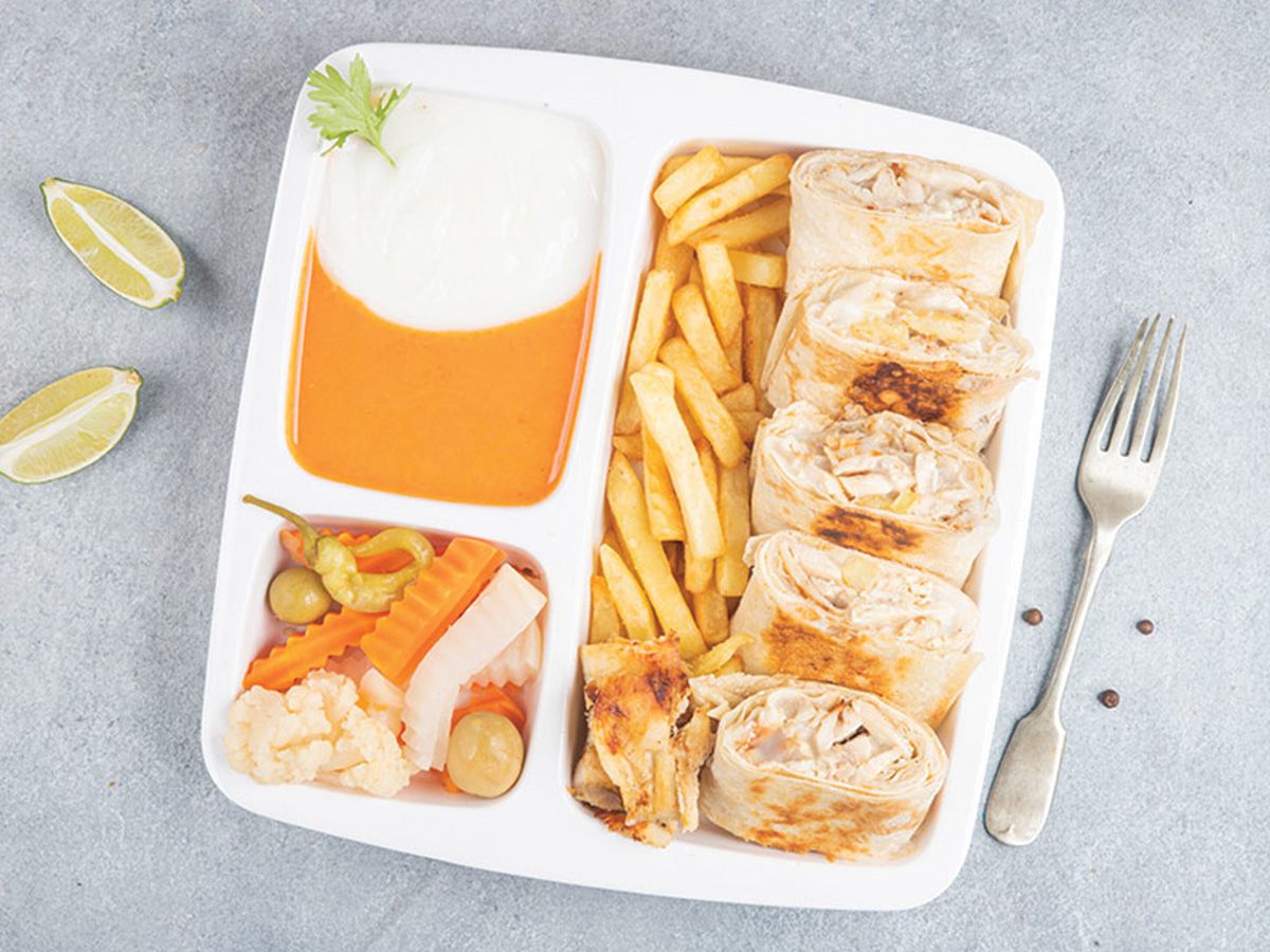 Chicken shawarma meal