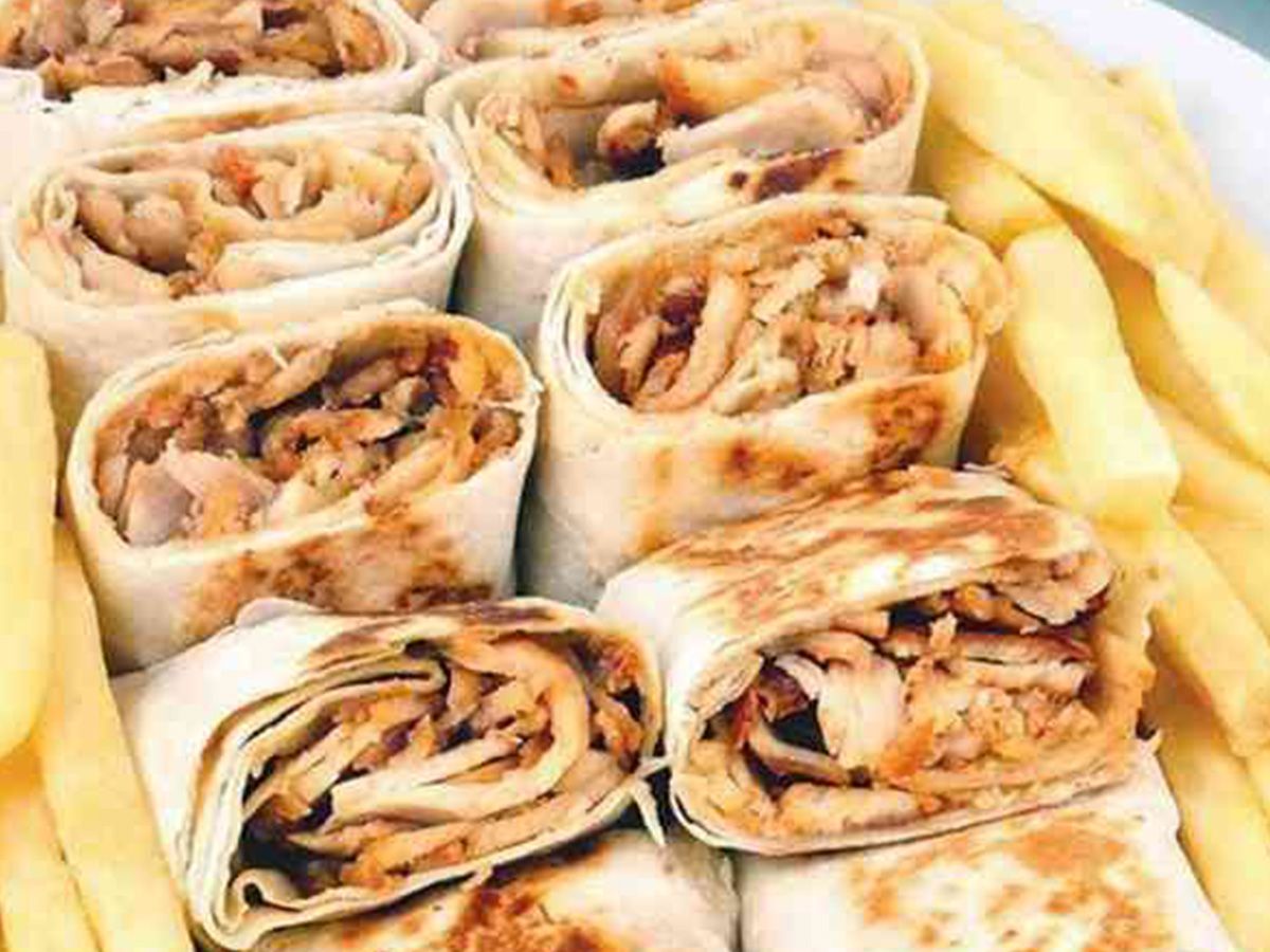 Arabic chicken shawarma meal