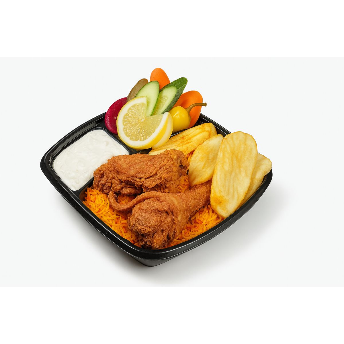 2 Pieces of Broasted Chicken Meal and Rice