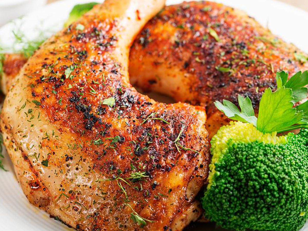 Grilled chicken thighs meal