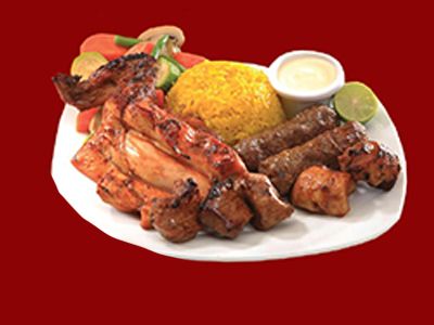 Quarter Grilled Chicken With Meat Piece And 3 Kofta Pieces Meal
