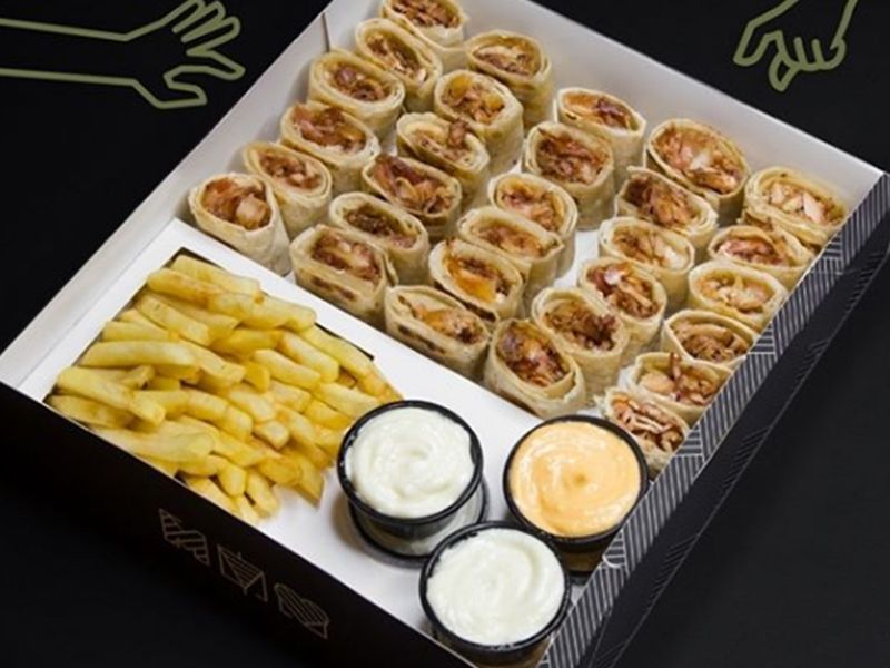 3 Chicken Shawerma Sandwiches with 3 French Fries mozzarella cheese Sandwiches